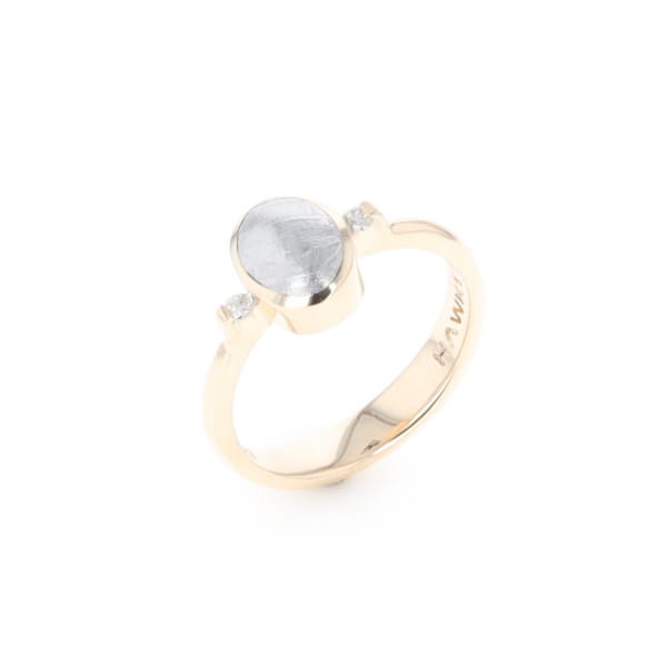 Meteorite Oval Inlay Ring