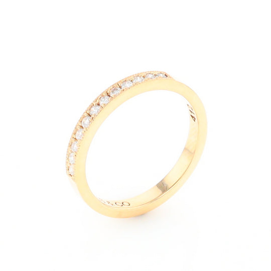 Yellow Gold Milgrain Diamond Wedding Band