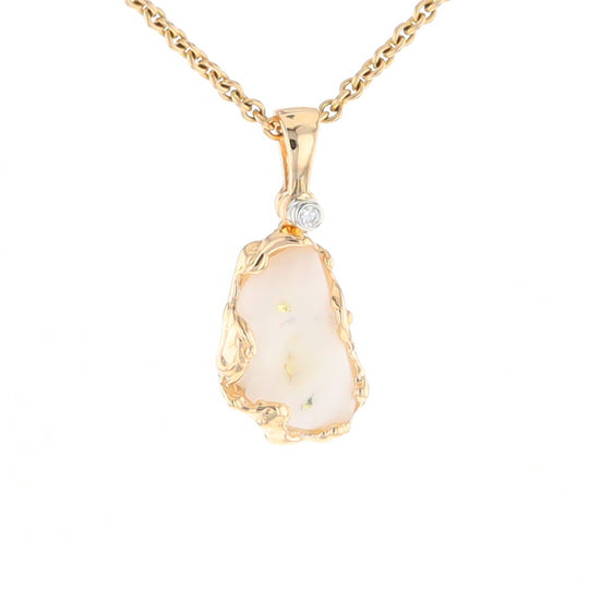 Gold Quartz Freeform Pendant (G2)