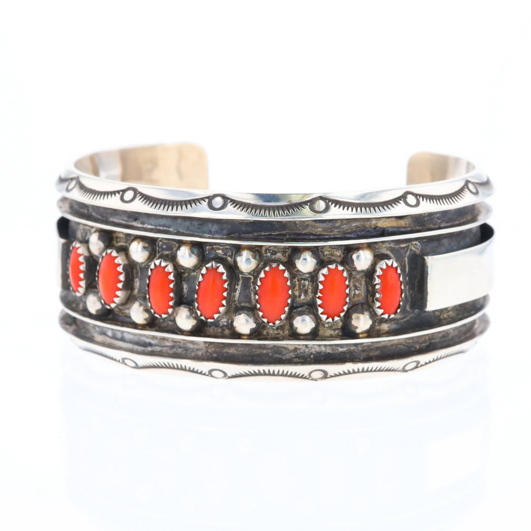 Jackie Singer Navajo Coral Cuff Bracelet