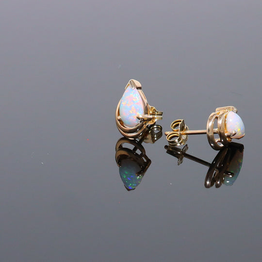 Pear-Shaped Opal Stud Earrings