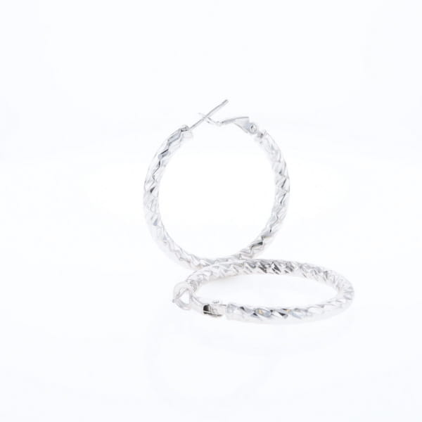 Diamond Cut Hoop Earrings