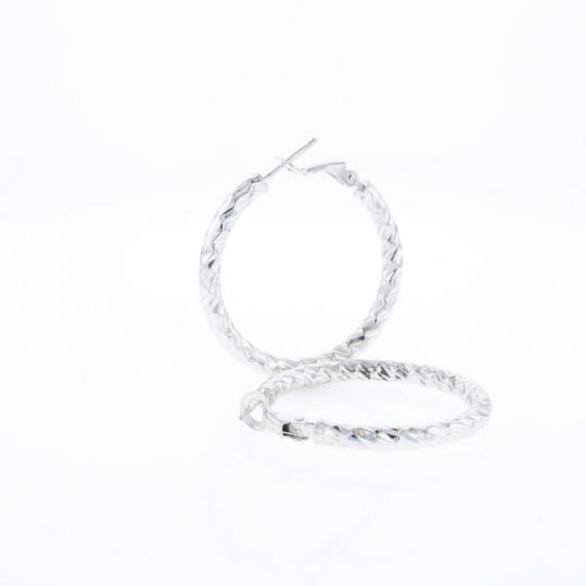 Diamond Cut Hoop Earrings