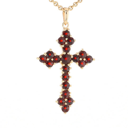 Vintage Garnet Cluster Cross