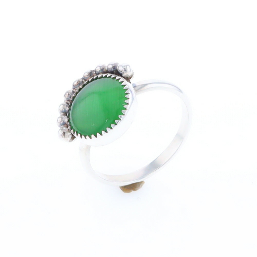 Green Glass Beaded Ring