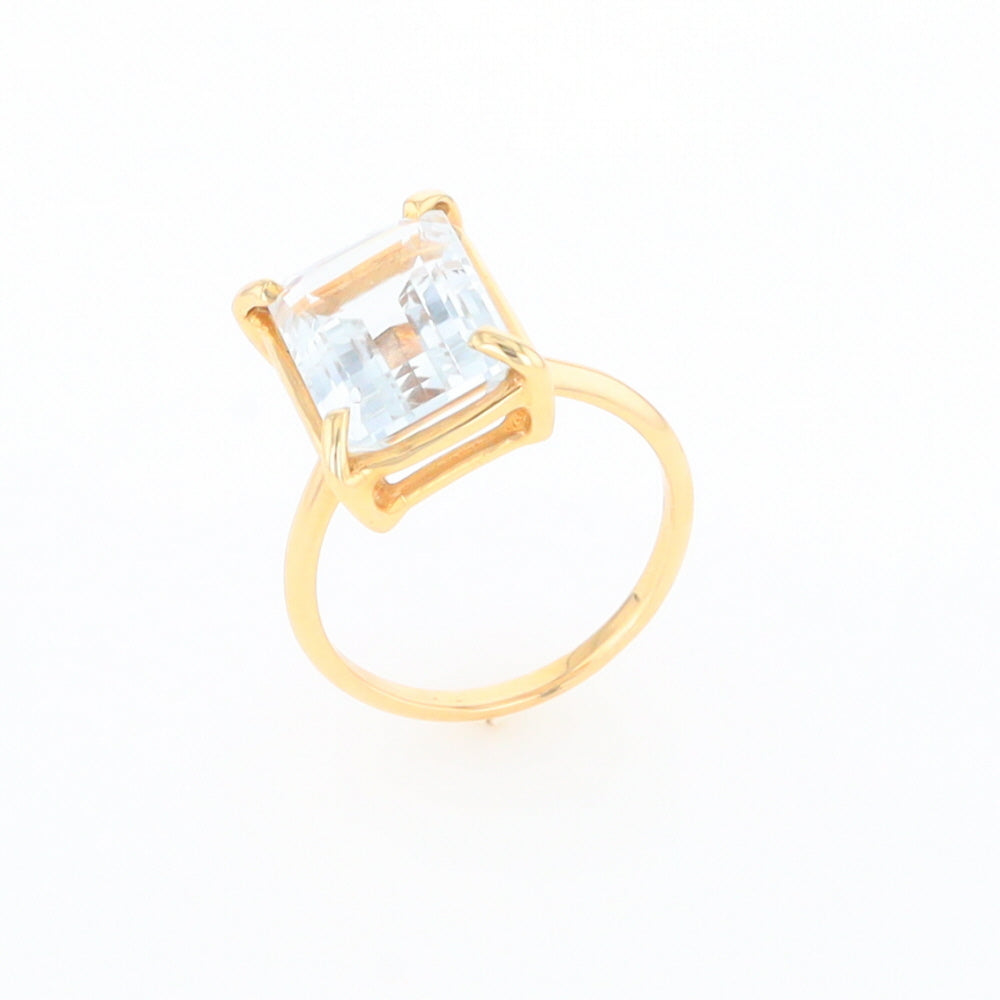 Emerald Cut Blue Topaz Ring