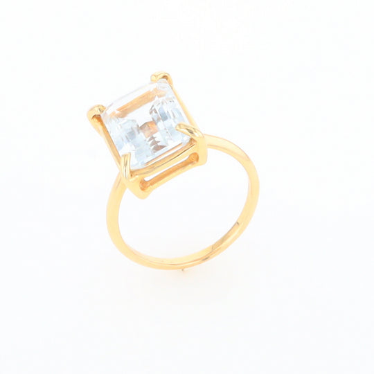 Emerald Cut Blue Topaz Ring