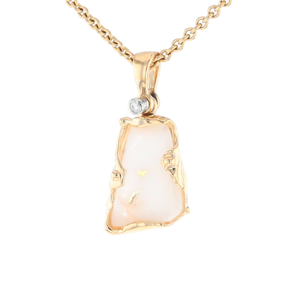 Gold Quartz Freeform Pendant