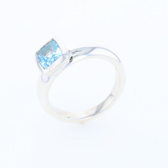 Bezel Blue Topaz Ring