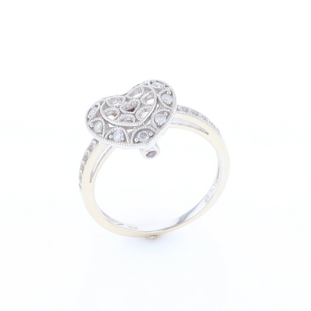 Open Heart Filigree Ring
