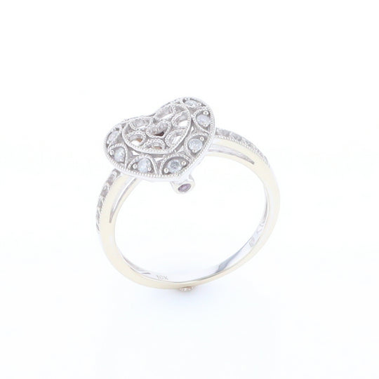 Open Heart Filigree Ring