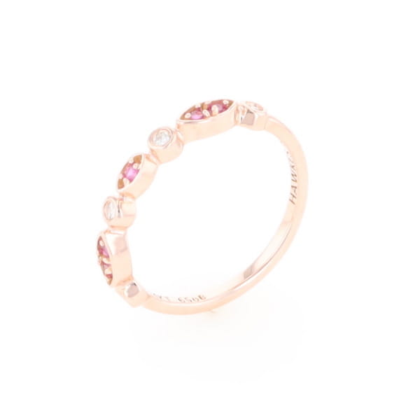 Pink Sapphire Simply Vintage Wedding Band