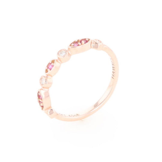 Pink Sapphire Simply Vintage Wedding Band