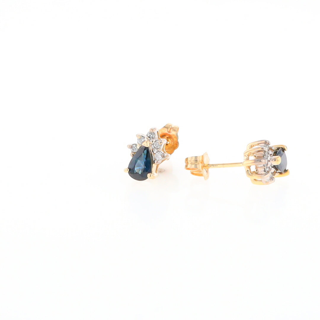 Pear Sapphire & Diamond Earrings