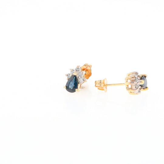 Pear Sapphire & Diamond Earrings