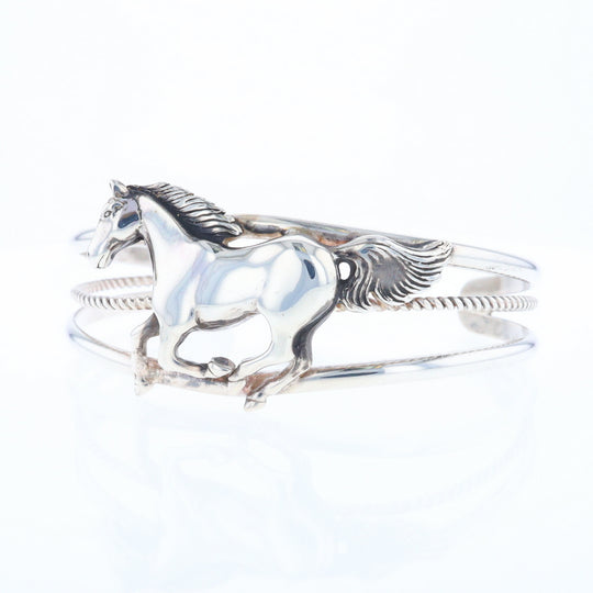 Silver Horse Native Cuff Bracelet