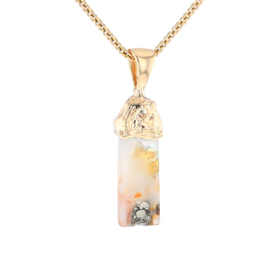 Gold Quartz Free Form Pendant