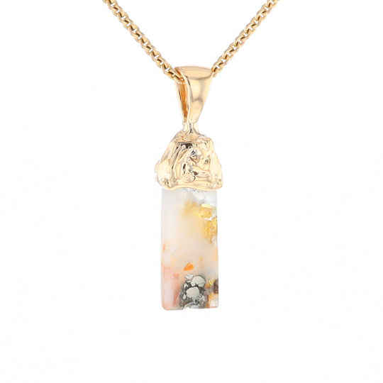 Gold Quartz Free Form Pendant