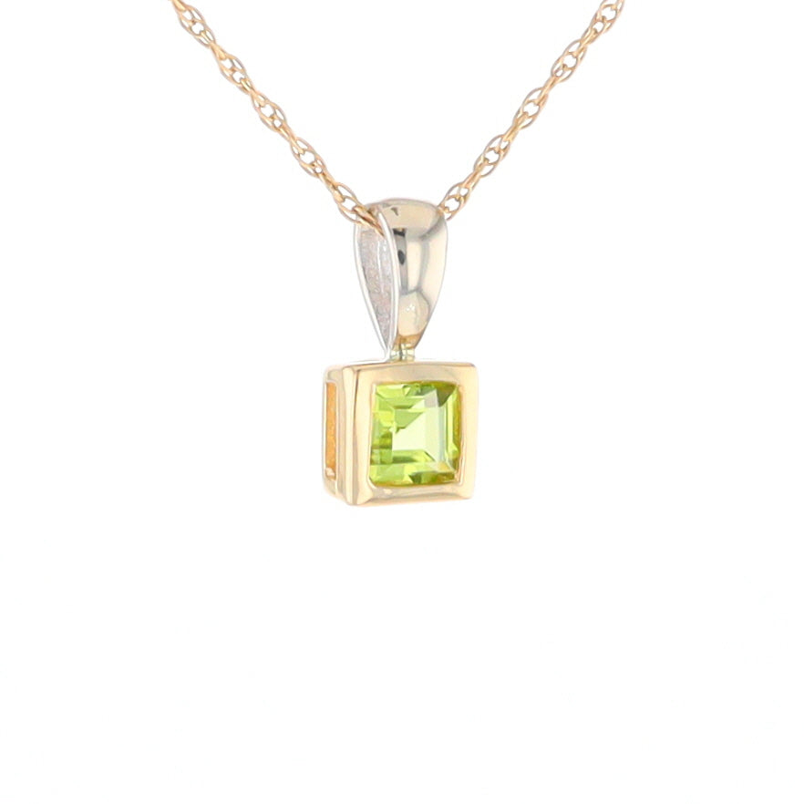 Two-Tone Bezel Peridot Pendant