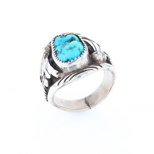 Navajo Turquoise and Feather Design Ring