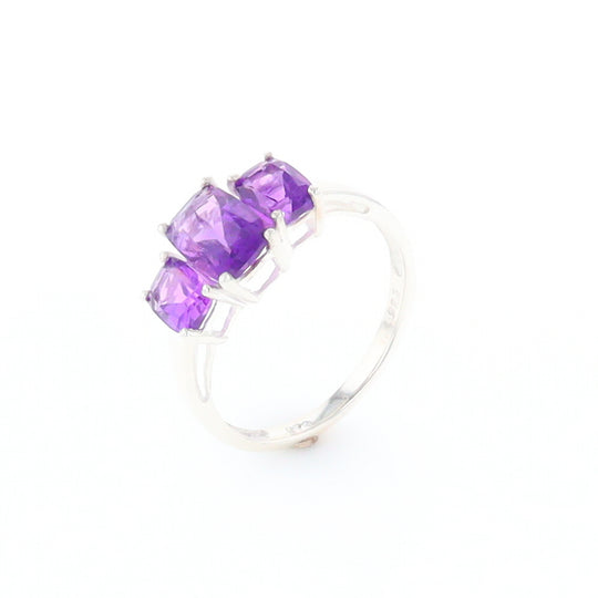 3-Stone Amethyst Ring