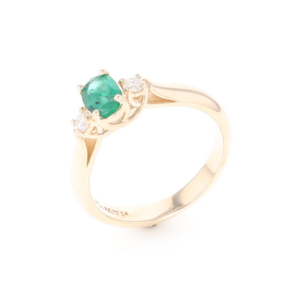 Emerald Three-Stone Trellis Ring