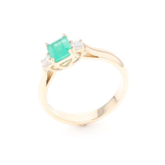 Emerald 3-Stone Trellis Ring