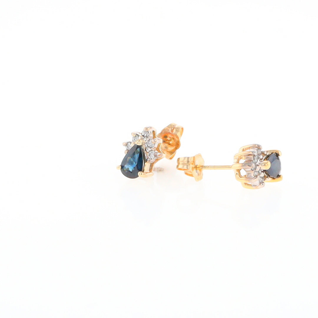 Pear Sapphire & Diamond Earrings