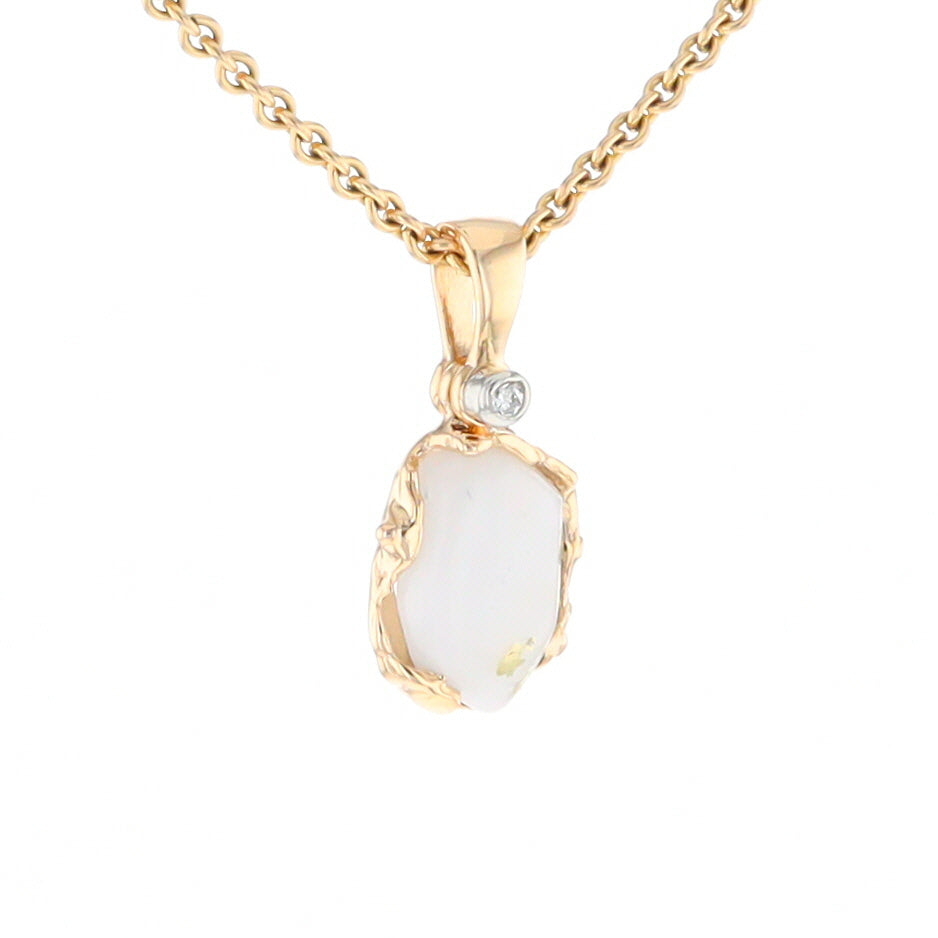 Gold Quartz Freeform Pendant (G2)