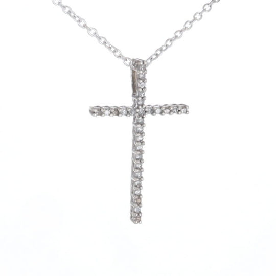Thin Diamond Cross Necklace