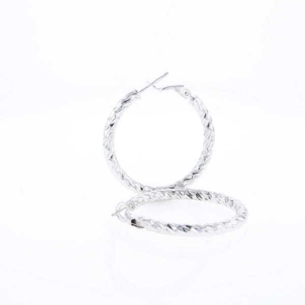 Diamond Cut Hoop Earrings