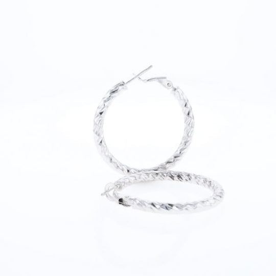 Diamond Cut Hoop Earrings