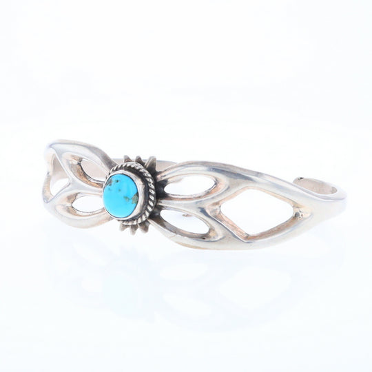 Native Silver Turquoise Butterfly Cuff Bracelet