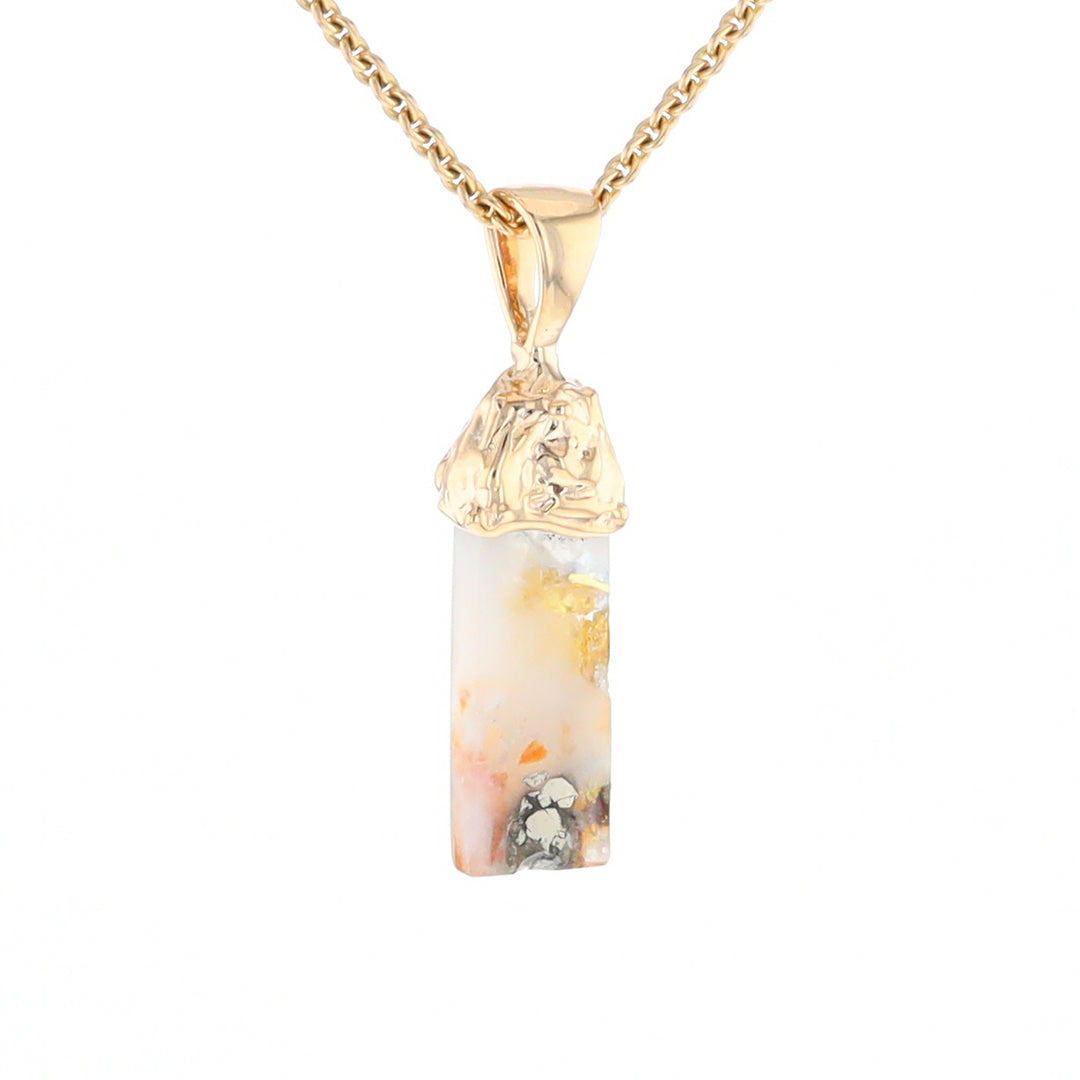 Gold Quartz Free Form Pendant