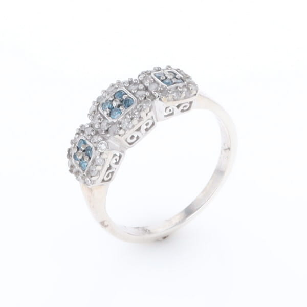 Triple Diamond Halo Ring
