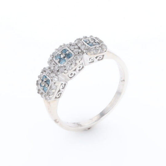 Triple Diamond Halo Ring