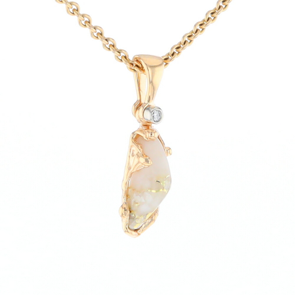 Gold Quartz Free Form Pendant