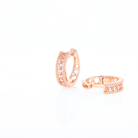 Rose Gold Diamond Hoop Earrings