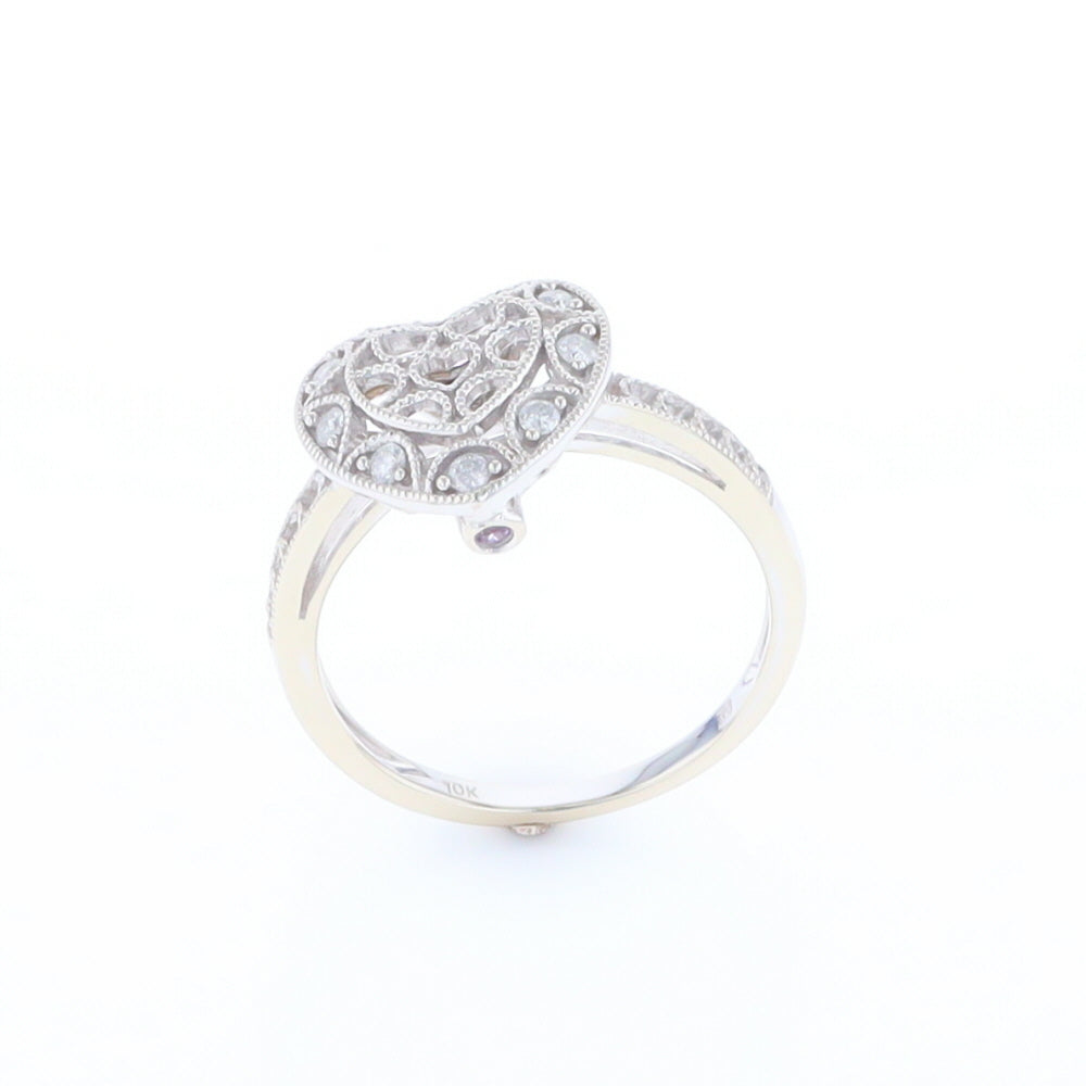 Open Heart Filigree Ring
