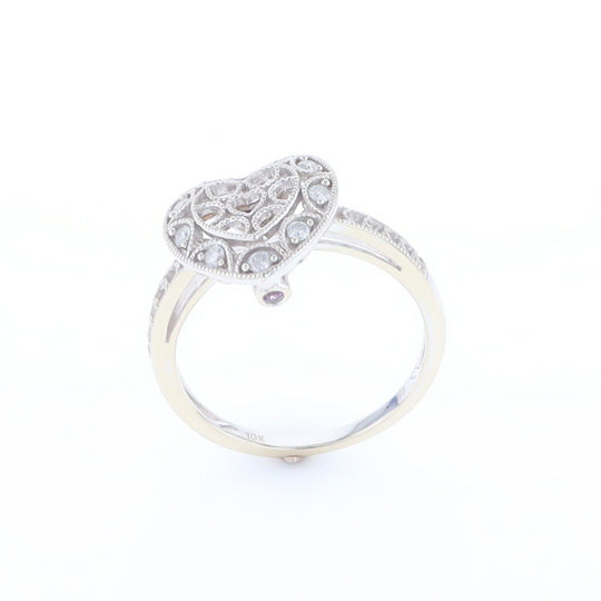 Open Heart Filigree Ring