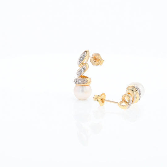 Pearl Spiral Stud Earrings