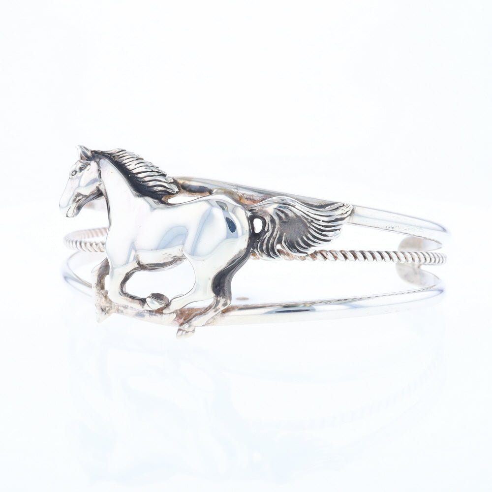 Silver Horse Native Cuff Bracelet