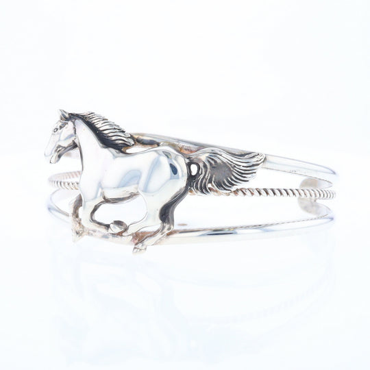 Silver Horse Native Cuff Bracelet