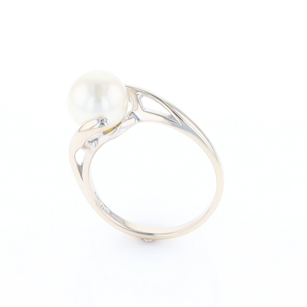 Pearl Solitaire Bypass Ring
