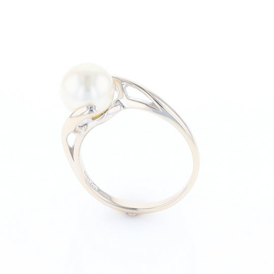 Pearl Solitaire Bypass Ring