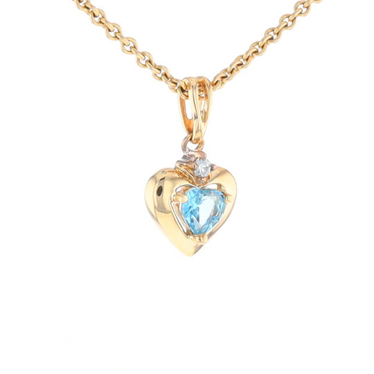 Blue Topaz Heart Pendant