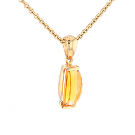 Fancy Cut Citrine Solitaire Pendant