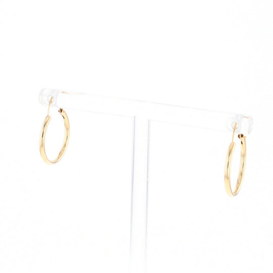 Gold Hollow Tube Hoop Earrings