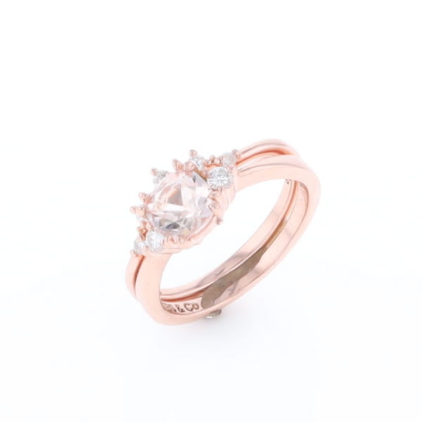 Two Ring Morganite Wedding Set