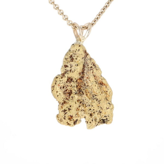 Gold Natural Nugget Flat Pendant